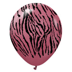 Kalisan Safari Tiger - Wild Berry W/ Black Ink 12″ Latex Balloons (25 count)