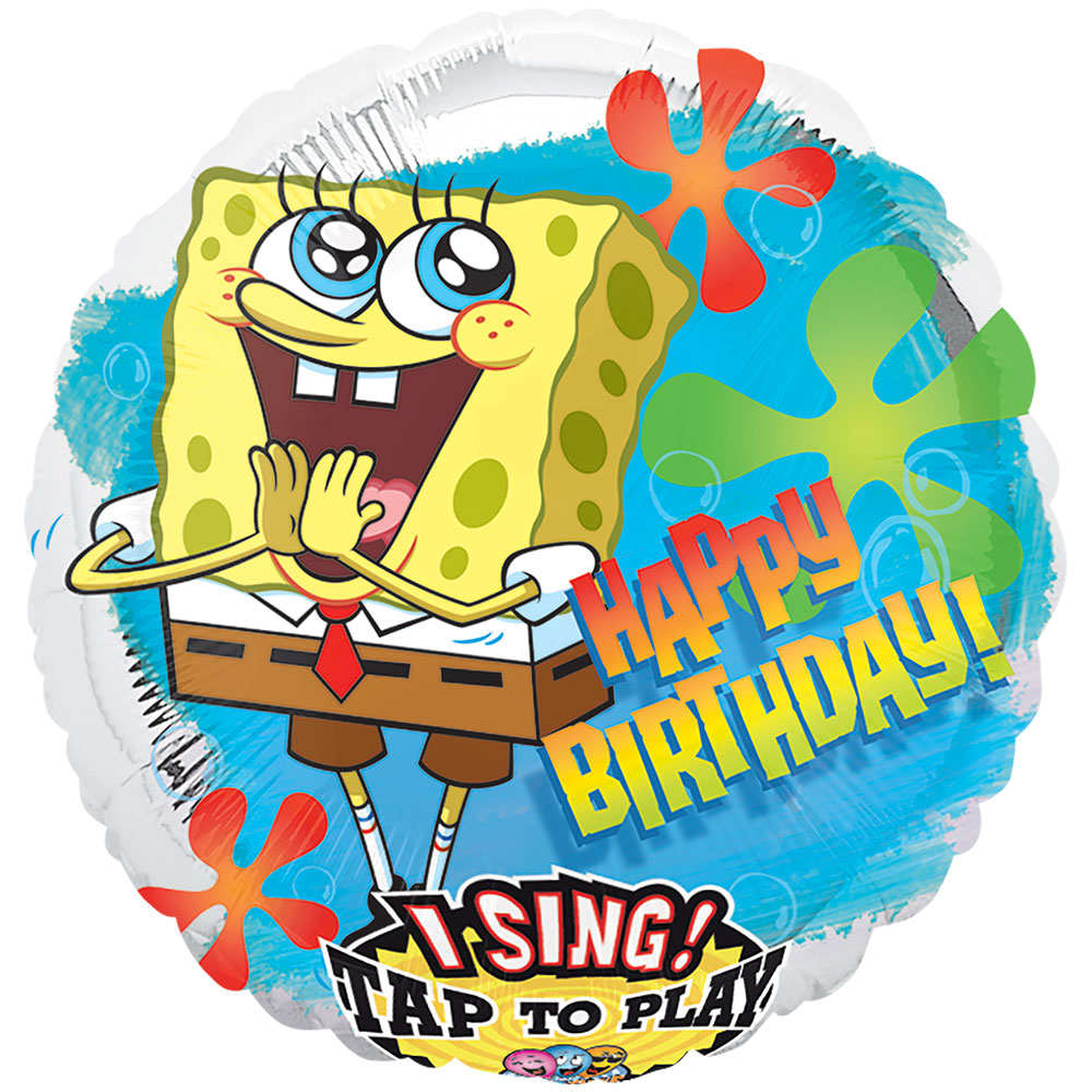 Spongebob Birthday Sing-A-Tune 28″ Balloon – instaballoons Wholesale