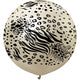 Kalisan Safari Mutant - Mirror White Gold W/ Black Ink 24″ Latex Balloon