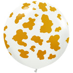 Kalisan Safari Cow - White W/ Gold Ink 24″ Latex Balloon