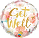 Get Well Watercolor Floral 4" Air-fill Balloon (requires heat sealing)