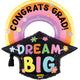 Congrats Grad! Dream Big Pastel 30″ Balloon