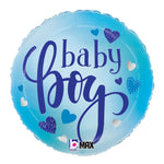 Baby Boy Blue Hearts 18" Balloon