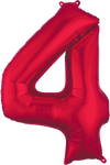 Red Number 4 34″ Balloon