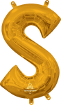 Letter S Gold 16" Balloon