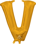 Letter V Gold 16" Balloon