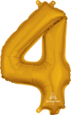 Number 4 Gold 16" Balloon