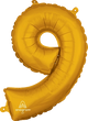 Number 9 Gold 16" Balloon