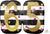 Pink & Gold Milestone 65 Holographic 25" Balloon