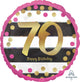 Pink & Gold Milestone 70 Holographic 18" Balloon