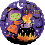 Halloween Witch/Cauldron 17" Balloon