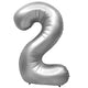 Number 2 - Metal Balloons - Silver 32″ Balloon