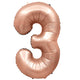 Number 3 - Metal Balloons - Rose Gold 32″ Balloon