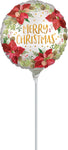 Satin Poinsettia Xmas 9" Air-fill Balloon (requires heat sealing)