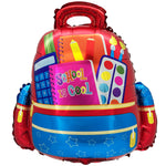 School Is Cool Backpack - Red 24″ Balloon