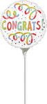 Congrats Swirls 4" Air-fill Balloon (requires heat sealing)