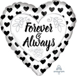 Forever & Always Black & White 17" Balloon