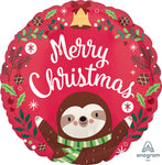 Sloth Christmas 17" Balloon