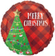 Festive Christmas Tree Plaid 17" Balloon