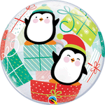 Penguins and Presents Bubble 22" Balloon