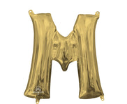 White Gold Letter M 16" Balloon