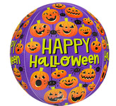 Halloween Spiders and Pumpkins 16" Orbz Balloon