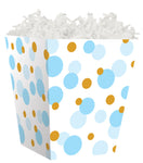 Treat Box - Blue And Gold Dots