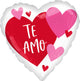 Te Amo Hearts with ribbon 18" Balloon