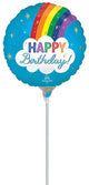 Satin Happy Birthday Rainbow 9" Air-fill Balloon (requires heat sealing)