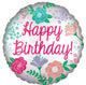 Satin Happy Birthday Garden 18" Balloon