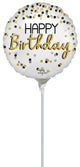 Black Silver Gold Birthday 9" Air-fill Balloon (requires heat sealing)