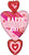 Happy Valentine's Day Hearts and Stripes 38" Balloon