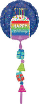 Rainbow Slice Birthday 68" Balloon