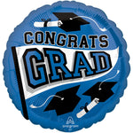 Congrats Grad - Blue 18″ Balloon