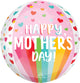 Happy Mother's Day Bright Stripes and Hearts 16" Balloon