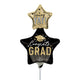 Congrats Grad Stripes & Stars Mini Shape (air-fill Only) 12″ Balloon