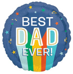 Best Dad Ever Color Stripe 17" Balloon