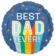 Best Dad Ever Color Stripe 17" Balloon