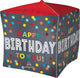 Satin Confetti Burst Birthday Cubez 15" Balloon