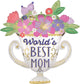 Satin World's Best Mom Trophy 30" Balloon