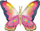 Vibrant Pink Satin Butterfly Flutters 30" Balloon