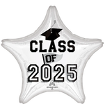 White Class of 2025 Star 19″ Balloon