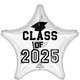 White Class of 2025 Star 19″ Balloon