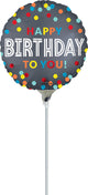 Satin Confetti Burst Birthday 9" Air-fill Balloon (requires heat sealing)