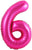 Number 6 Hot Pink 34″ Balloon