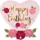 Happy Birthday Roses and Heart 36" Balloon