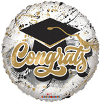 Congrats Splash Grad Hat 4" Air-fill Balloon (requires heat sealing)