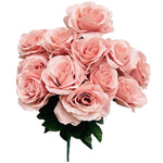 17″ Satin Open Rose Bush - Dusty Pink (1 Bouquet)