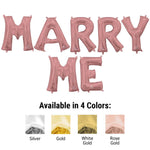 Marry Me - Anagram Letters Kit (air-fill Only) Silver 16″ Balloons