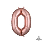 Rose Gold Number 0 16″ Balloon